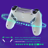 eXtremeRate Dawn Type-C Version Remap Kit for PS4 Controller JDM-040/050/055 with 6 Customizable Mapping Profiles, White Redesigned Back Shell and 4 Back Buttons - RYKP4P002