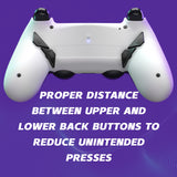 eXtremeRate Dawn Type-C Version Remap Kit for PS4 Controller JDM-040/050/055 with 6 Customizable Mapping Profiles, White Redesigned Back Shell and 4 Back Buttons - RYKP4P002