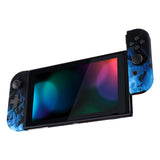 eXtremeRate Blue Flame Soft Touch Joycon Handheld Controller Housing (D-Pad Version) with Full Set Buttons, DIY Replacement Shell Case for NS Switch JoyCon & OLED JoyCon - Console Shell NOT Included - JZT101