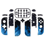 eXtremeRate Blue Flame Soft Touch Joycon Handheld Controller Housing (D-Pad Version) with Full Set Buttons, DIY Replacement Shell Case for NS Switch JoyCon & OLED JoyCon - Console Shell NOT Included - JZT101