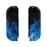 eXtremeRate Blue Flame Soft Touch Joycon Handheld Controller Housing (D-Pad Version) with Full Set Buttons, DIY Replacement Shell Case for NS Switch JoyCon & OLED JoyCon - Console Shell NOT Included - JZT101