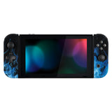 eXtremeRate Blue Flame Soft Touch Joycon Handheld Controller Housing (D-Pad Version) with Full Set Buttons, DIY Replacement Shell Case for NS Switch JoyCon & OLED JoyCon - Console Shell NOT Included - JZT101