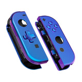 eXtremeRate Chameleon Purple Blue Joycon Handheld Controller Housing (D-Pad Version) with Full Set Buttons, DIY Replacement Shell Case for NS Switch JoyCon & OLED JoyCon - Console Shell NOT Included - JZP301