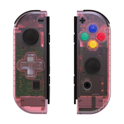 eXtremeRate Cherry Pink Joycon Handheld Controller Housing (D-Pad Version) with Full Set Buttons, DIY Replacement Shell Case for NS Switch JoyCon & OLED JoyCon - Console Shell NOT Included - JZM509