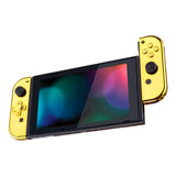 eXtremeRate Chrome Gold Joycon Handheld Controller Housing (D-Pad Version) with Full Set Buttons, DIY Replacement Shell Case for NS Switch JoyCon & OLED JoyCon - Console Shell NOT Included - JZD401