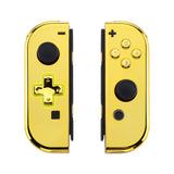 eXtremeRate Chrome Gold Joycon Handheld Controller Housing (D-Pad Version) with Full Set Buttons, DIY Replacement Shell Case for NS Switch JoyCon & OLED JoyCon - Console Shell NOT Included - JZD401