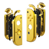 eXtremeRate Chrome Gold Joycon Handheld Controller Housing (D-Pad Version) with Full Set Buttons, DIY Replacement Shell Case for NS Switch JoyCon & OLED JoyCon - Console Shell NOT Included - JZD401