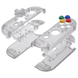 eXtremeRate Clear Black Joycon Handheld Controller Housing (D-Pad Version) with Full Set Buttons, DIY Replacement Shell Case for NS Switch JoyCon & OLED JoyCon - Console Shell NOT Included - JZM511