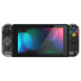 eXtremeRate Clear Black Joycon Handheld Controller Housing (D-Pad Version) with Full Set Buttons, DIY Replacement Shell Case for NS Switch JoyCon & OLED JoyCon - Console Shell NOT Included - JZM511