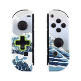 eXtremeRate The Great Wave Soft Touch Joycon Handheld Controller Housing (D-Pad Version) with Full Set Buttons, DIY Replacement Shell Case for NS Switch JoyCon & OLED JoyCon - Console Shell NOT Included - JZT103