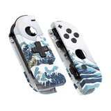 eXtremeRate The Great Wave Soft Touch Joycon Handheld Controller Housing (D-Pad Version) with Full Set Buttons, DIY Replacement Shell Case for NS Switch JoyCon & OLED JoyCon - Console Shell NOT Included - JZT103