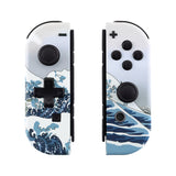 eXtremeRate The Great Wave Soft Touch Joycon Handheld Controller Housing (D-Pad Version) with Full Set Buttons, DIY Replacement Shell Case for NS Switch JoyCon & OLED JoyCon - Console Shell NOT Included - JZT103