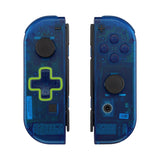 eXtremeRate Transparent Clear Blue Joycon Handheld Controller Housing (D-Pad Version) with Full Set Buttons, DIY Replacement Shell Case for NS Switch JoyCon & OLED JoyCon - Console Shell NOT Included - JZM504