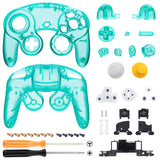 eXtremeRate Emerald Green Replacement Faceplate Backplate with Buttons for Nintendo GameCube Controller - GCNM5004