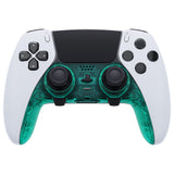 eXtremeRate Emerald Green Top Bottom Decorative Trim Shell Compatible with ps5 Edge Controller DIY Replacement Front Back Clip Shell, Custom Plates Cover Compatible with ps5 Edge Controller - CXQEGM005