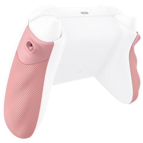 eXtremeRate FLEXOR Rubberized Side Rails Grips Trigger Stop Kit for Xbox Series X/S Controller & Xbox Core Controller - Diamond Textured Pale Red - PX3Q3010