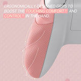 eXtremeRate FLEXOR Rubberized Side Rails Grips Trigger Stop Kit for Xbox Series X/S Controller & Xbox Core Controller - Diamond Textured Pale Red - PX3Q3010