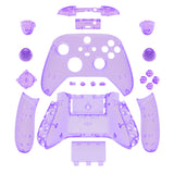 eXtremeRate Clear Atomic Purple Controller Full Set Housing Shell Case w/ Buttons for Xbox Series X/S, Custom Replacement Side Rails Front Back Plate Cover for Xbox Series S & Xbox Series X Controller - QX3M505