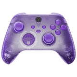 eXtremeRate Clear Atomic Purple Controller Full Set Housing Shell Case w/ Buttons for Xbox Series X/S, Custom Replacement Side Rails Front Back Plate Cover for Xbox Series S & Xbox Series X Controller - QX3M505