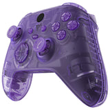 eXtremeRate Clear Atomic Purple Controller Full Set Housing Shell Case w/ Buttons for Xbox Series X/S, Custom Replacement Side Rails Front Back Plate Cover for Xbox Series S & Xbox Series X Controller - QX3M505