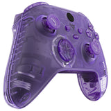 eXtremeRate Clear Atomic Purple Controller Full Set Housing Shell Case w/ Buttons for Xbox Series X/S, Custom Replacement Side Rails Front Back Plate Cover for Xbox Series S & Xbox Series X Controller - QX3M505