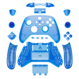 eXtremeRate Transparent Blue Controller Full Set Housing Shell Case w/ Buttons for Xbox Series X/S, Custom Replacement Side Rails Front Back Plate Cover for Xbox Series S & Xbox Series X Controller - QX3M504