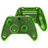 eXtremeRate Transparent Green Controller Full Set Housing Shell Case w/ Buttons for Xbox Series X/S, Custom Replacement Side Rails Front Back Plate Cover for Xbox Series S & Xbox Series X Controller - QX3M503