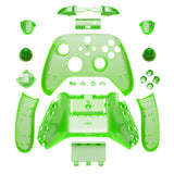 eXtremeRate Transparent Green Controller Full Set Housing Shell Case w/ Buttons for Xbox Series X/S, Custom Replacement Side Rails Front Back Plate Cover for Xbox Series S & Xbox Series X Controller - QX3M503