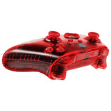 eXtremeRate Transparent Red Controller Full Set Housing Shell Case w/ Buttons for Xbox Series X/S, Custom Replacement Side Rails Front Back Plate Cover for Xbox Series S & Xbox Series X Controller - QX3M502