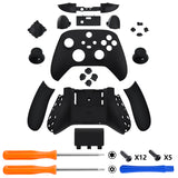 eXtremeRate Black Controller Full Set Housing Shell Case with Buttons for Xbox Series X/S Controller, Custom Replacement Side Rails Front Back Plate Cover for Xbox Core Controller - QX3P3002