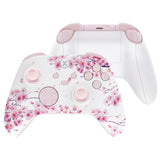 eXtremeRate Cherry Blossom Whisper Controller Full Set Housing Shell Case with Buttons for Xbox Series X/S Controller, Custom Replacement Side Rails Front Back Plate Cover for Xbox Core Controller - QX3T1006