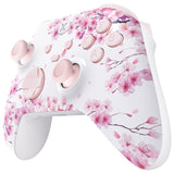 eXtremeRate Cherry Blossom Whisper Controller Full Set Housing Shell Case with Buttons for Xbox Series X/S Controller, Custom Replacement Side Rails Front Back Plate Cover for Xbox Core Controller - QX3T1006