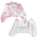 eXtremeRate Cherry Blossom Whisper Controller Full Set Housing Shell Case with Buttons for Xbox Series X/S Controller, Custom Replacement Side Rails Front Back Plate Cover for Xbox Core Controller - QX3T1006