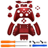 eXtremeRate Scarlet Red Controller Full Set Housing Shell Case with Buttons for Xbox Series X/S Controller, Custom Replacement Side Rails Front Back Plate Cover for Xbox Core Controller - QX3P3005