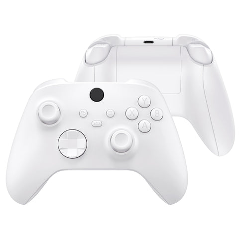 eXtremeRate White Controller Full Set Housing Shell Case with Buttons for Xbox Series X/S Controller, Custom Replacement Side Rails Front Back Plate Cover for Xbox Core Controller - QX3P3003