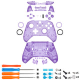 eXtremeRate Replacement Full Set Shell with Buttons for Xbox One Elite Series 2 & Elite 2 Core Controller (Model 1797) - Clear Atomic Purple - QFJE2M002