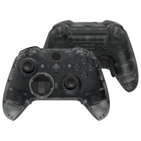 eXtremeRate Replacement Full Set Shell with Buttons for Xbox One Elite Series 2 & Elite 2 Core Controller (Model 1797) - Clear Black - QFJE2M004