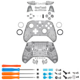 eXtremeRate Replacement Full Set Shell with Buttons for Xbox One Elite Series 2 & Elite 2 Core Controller (Model 1797) - Clear Black - QFJE2M004