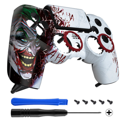 eXtremeRate Clown HAHAHA Ghost Replacement Faceplate Touchpad Cover, Redesigned Housing Shell Case Touch Pad Compatible with PS4 Slim Pro Controller JDM-040/050/055 - Controller NOT Included - GHP4T002