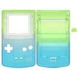 eXtremeRate IPS Ready Upgraded Gradient Translucent Green Blue GBC Replacement Shell Full Housing Cover w/ Buttons for Gameboy Color – Fit for GBC OSD IPS & Regular IPS & Standard LCD – Console & IPS Screen NOT Included - QCBP3017