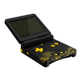 eXtremeRate IPS Ready Upgraded The Great GOLDEN Wave Off Kanagawa - Black Custom Replacement Housing Shell for Gameboy Advance SP GBA SP – Compatible with Both IPS & Standard LCD – Console & Screen NOT Included - ASPT1002