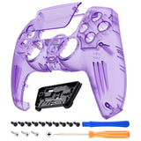 eXtremeRate LUNA Redesigned Front Shell with Touchpad for PS5 Controller BDM-010/020/030/040/050 - Clear Atomic Purple - GHPFM002