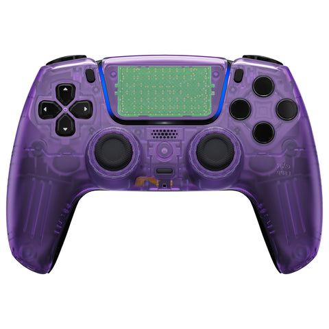 eXtremeRate LUNA Redesigned Front Shell with Touchpad for PS5 Controller BDM-010/020/030/040/050 - Clear Atomic Purple - GHPFM002