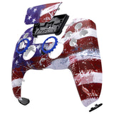 eXtremeRate LUNA Redesigned Front Shell with Touchpad for PS5 Controller BDM-010/020/030/040/050 - Impression US Flag - GHPFR001