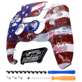 eXtremeRate LUNA Redesigned Front Shell with Touchpad for PS5 Controller BDM-010/020/030/040/050 - Impression US Flag - GHPFR001