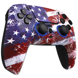 eXtremeRate LUNA Redesigned Front Shell with Touchpad for PS5 Controller BDM-010/020/030/040/050 - Impression US Flag - GHPFR001