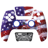 eXtremeRate LUNA Redesigned Front Shell with Touchpad for PS5 Controller BDM-010/020/030/040/050 - Impression US Flag - GHPFR001