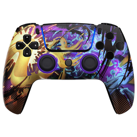 eXtremeRate LUNA Redesigned Front Shell with Touchpad for PS5 Controller BDM-010/020/030/040/050 - Splattering Fighting - GHPFR005