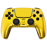eXtremeRate LUNA Redesigned Chrome Gold Front Shell Touchpad Compatible with ps5 Controller BDM-010/020/030/040, DIY Replacement Housing Custom Touch Pad Cover Compatible with ps5 Controller - GHPFD001