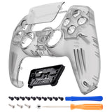 eXtremeRate LUNA Redesigned Front Shell with Touchpad for PS5 Controller BDM-010/020/030/040/050 - Clear Black - GHPFM003